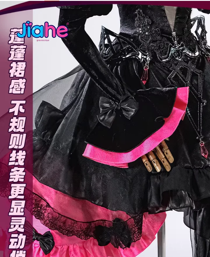 

Game FGO Fate black Alter Joan of Arc Cosplay Costume Uniform Halloween Carnival 2026 New Gothic Woman Necklace Socks Dress