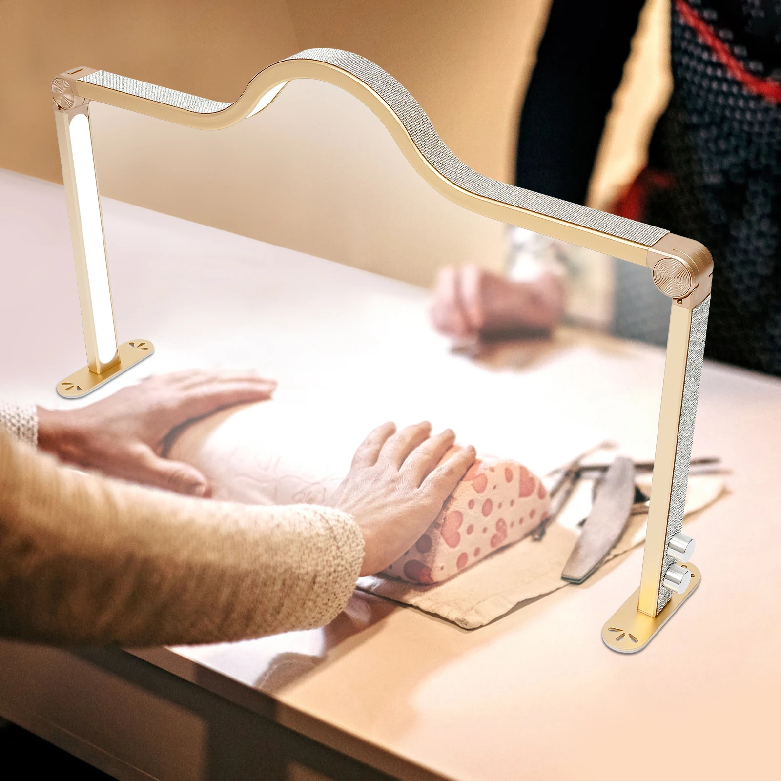 Professioneel LED-wimperlicht, instelbare helderheid en kleurtemperatuur voor schoonheidswerkstations