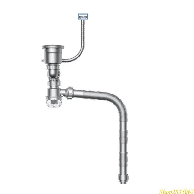 

Multipurpose Kitchen Sink Drain Set Designs for Space Efficiency and Equipped With Clear Backflow Preventer Daily Use 831F