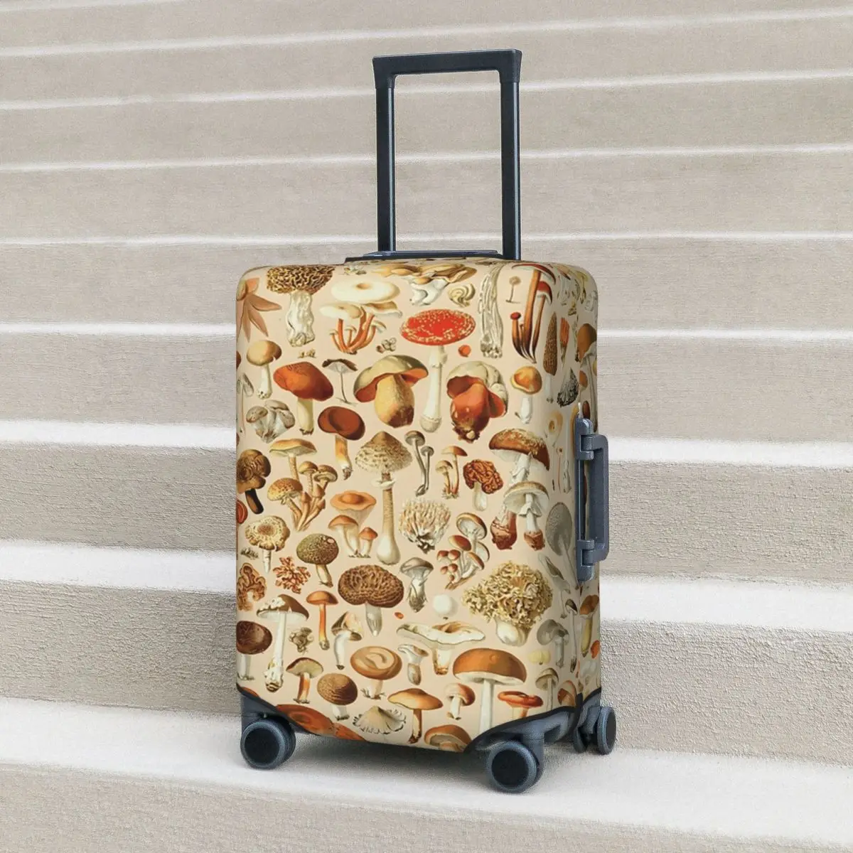 

Vintage Mushroom Designs Collection Suitcase Cover Protection Elastic Travel Luggage Protector Covers for 18-32 Inch