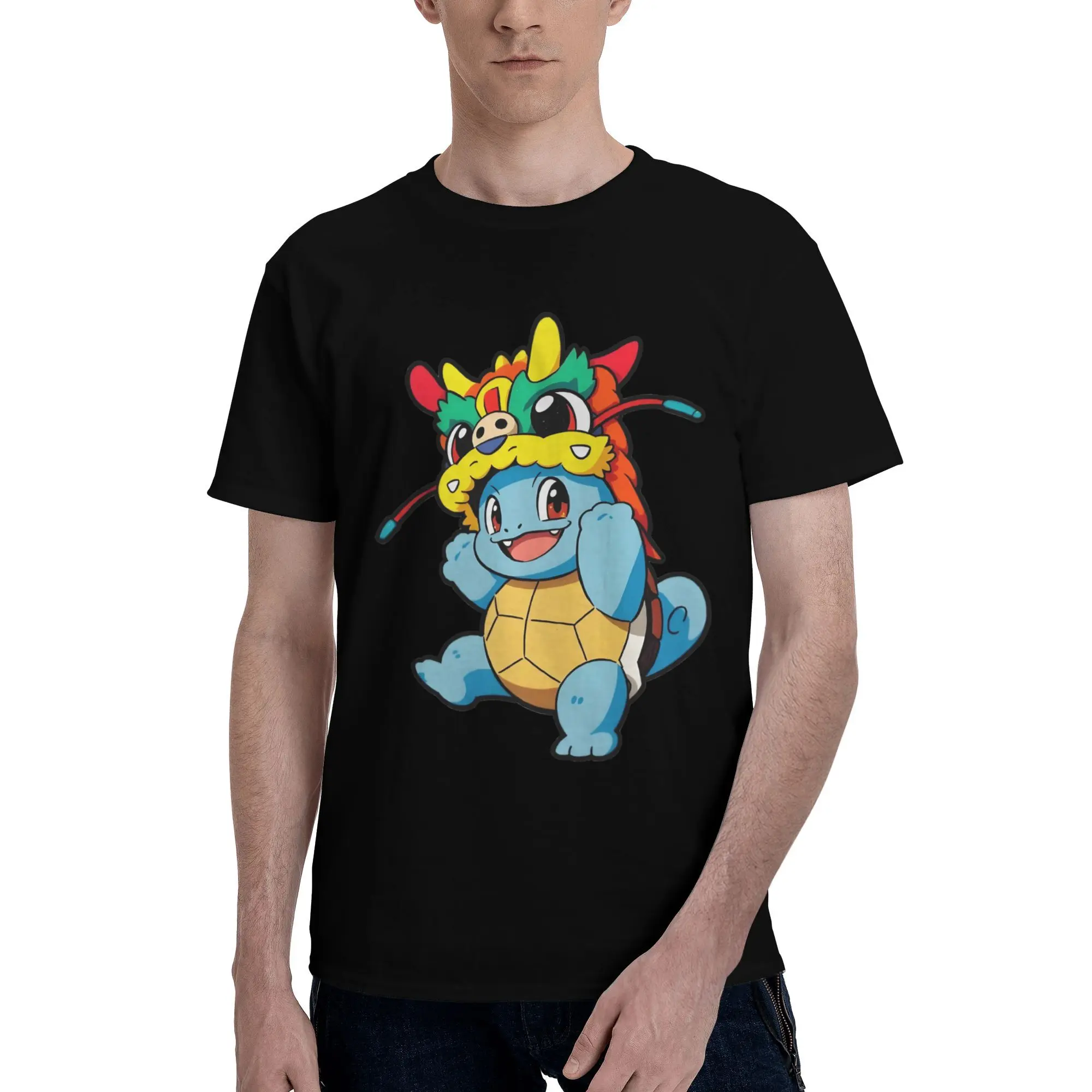 

Custom Mens Squirtles Anime T Shirts Short Sleeve Cotton Tshirt Streetwear T-shirt Casual Tee Slim Fit Apparel
