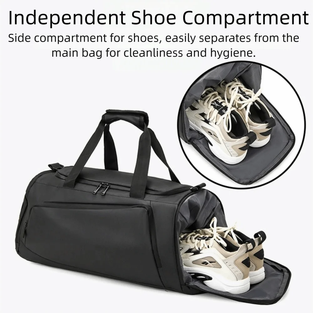 Casual Travel Duffel Bag Wet Dry Separation Large Capacity Travel Luggage Handbag Wear Resistant Business Trip Gym Shoulder Bag