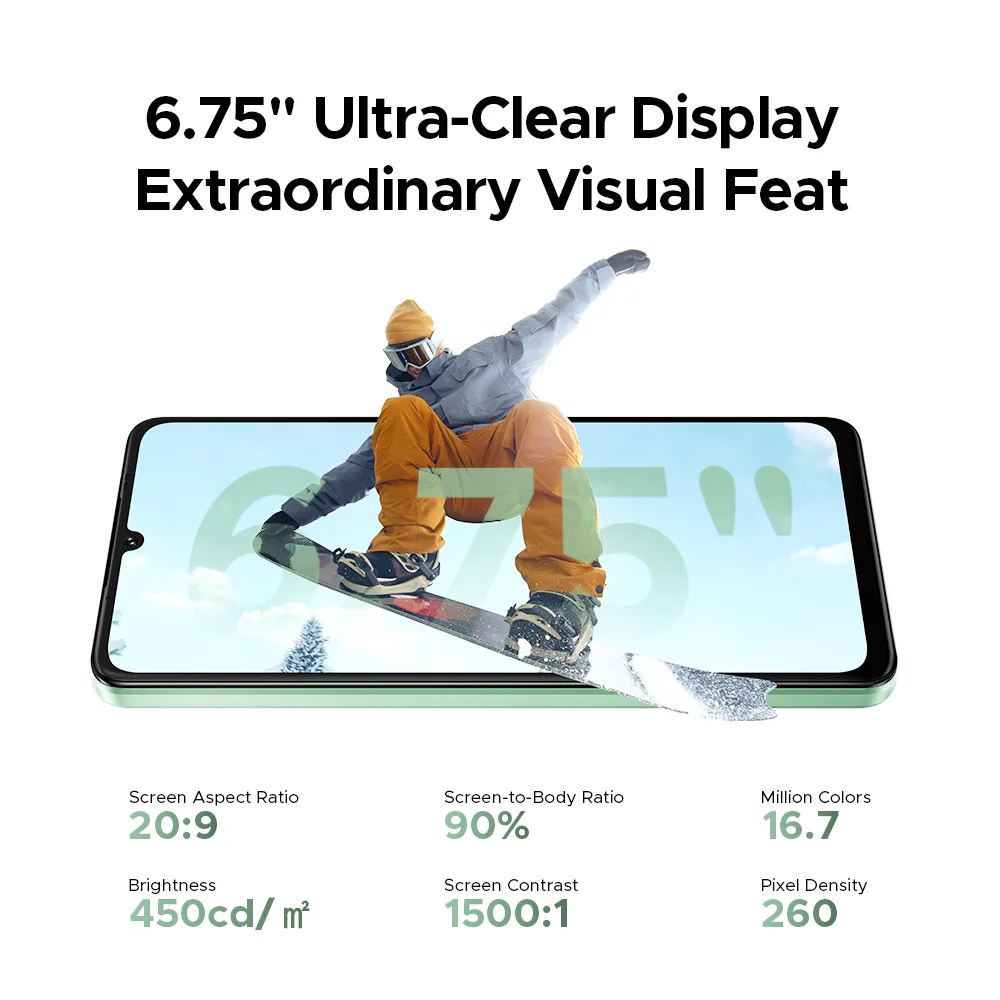 الإصدار العالمي DOOGEE Note59 Pro 5G الذكي 32 جيجابايت (8 + 24) 256 جيجابايت 6.75 بوصة HD + 120 هرتز UNISOC T8200 ثماني النواة 6250 مللي أمبير بطارية Android15 #4