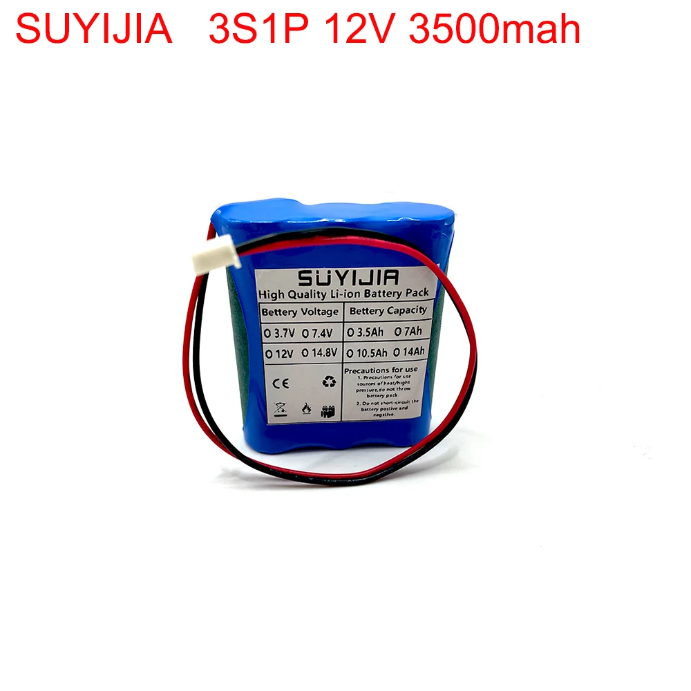 

Original 12V 3S1P 3A 3500mAh 18650 Built-in BMS Lithium Battery for Bluetooth Speakers GPS Flashlight