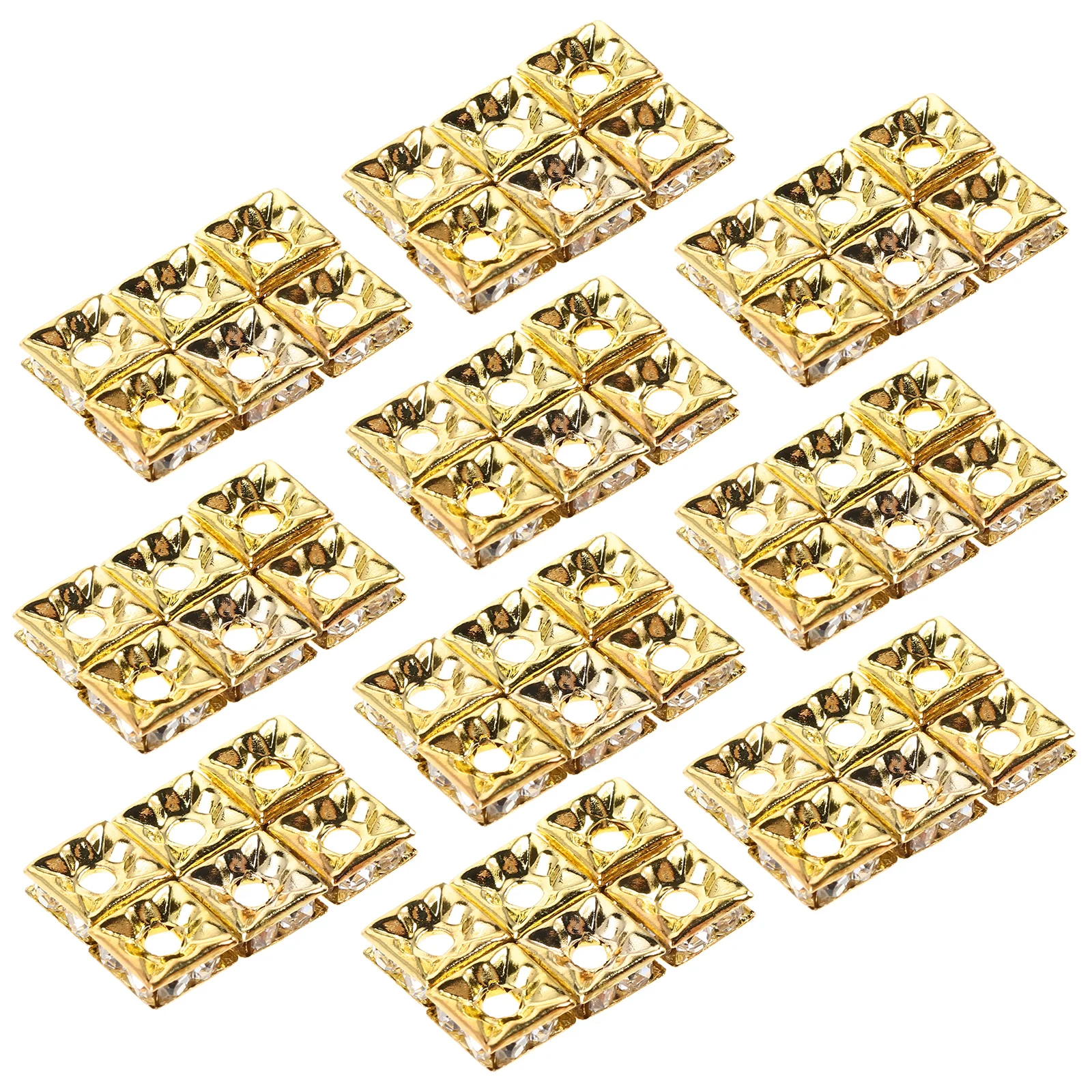 

60 Pcs Bracelet Rhinestones and Sparse Beads Jewelry Alloy Gold Spacer for Bracelets