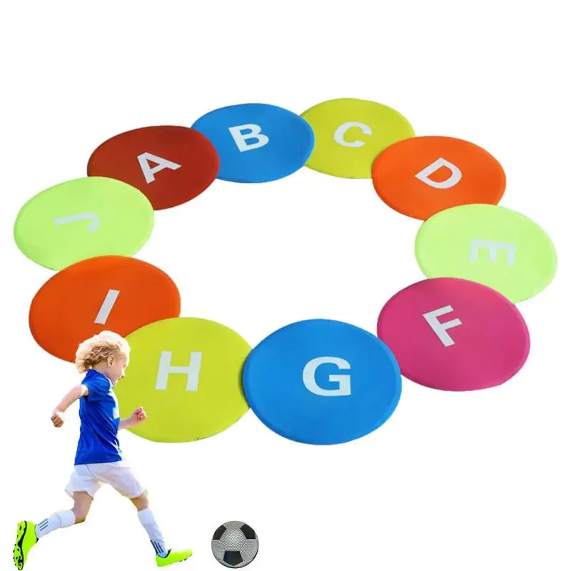 Soccer Field Markers 7.87in Training Markers Flat Fluorescent Speed Agility Training And Drills Non Slip 10pcs Poly Dots For