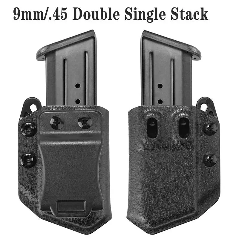 Tactical .45CA Double Single Stack Mag Pouch Holster Universal for G21 29 SIG P220 IWB/OWB Mag Case Airspft Wargame Hunting