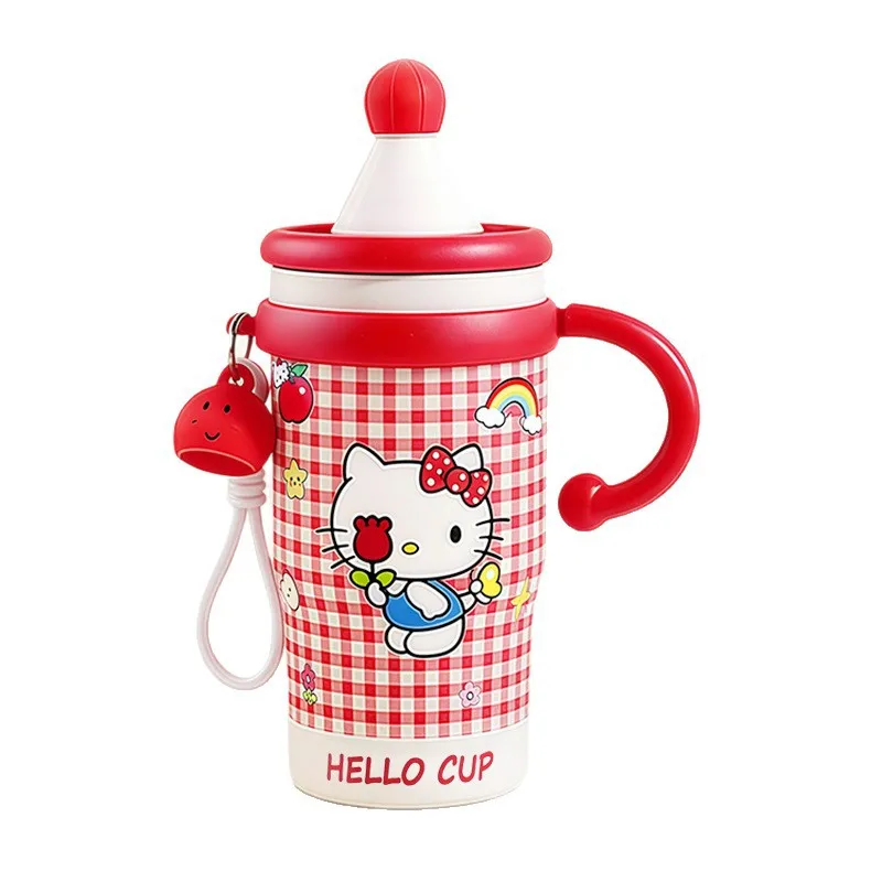 

650ml Anime Hello Kitty Water Cup Thermos Cup Cartoon Girl Heart Good Looking 316 Stainless Steel Thermos Cups Drinking Bottle
