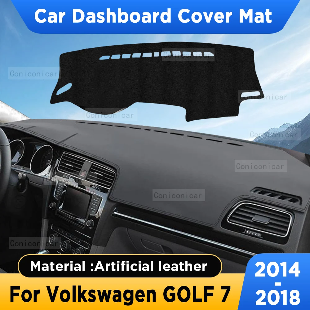 

Чехол для приборной панели автомобиля Volkswagen GOLF 7 2014-2018, коврик от солнца, коврик, ковер из искусственной кожи, аксессуары для ковров