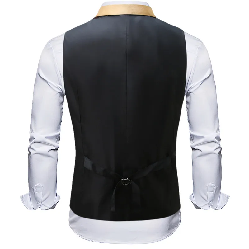 Men's Gold Sleeveless Vest Jacket with Sparkling Round Sequins; Perfect for Weddings, Parties, Performances Silver Waistcoat