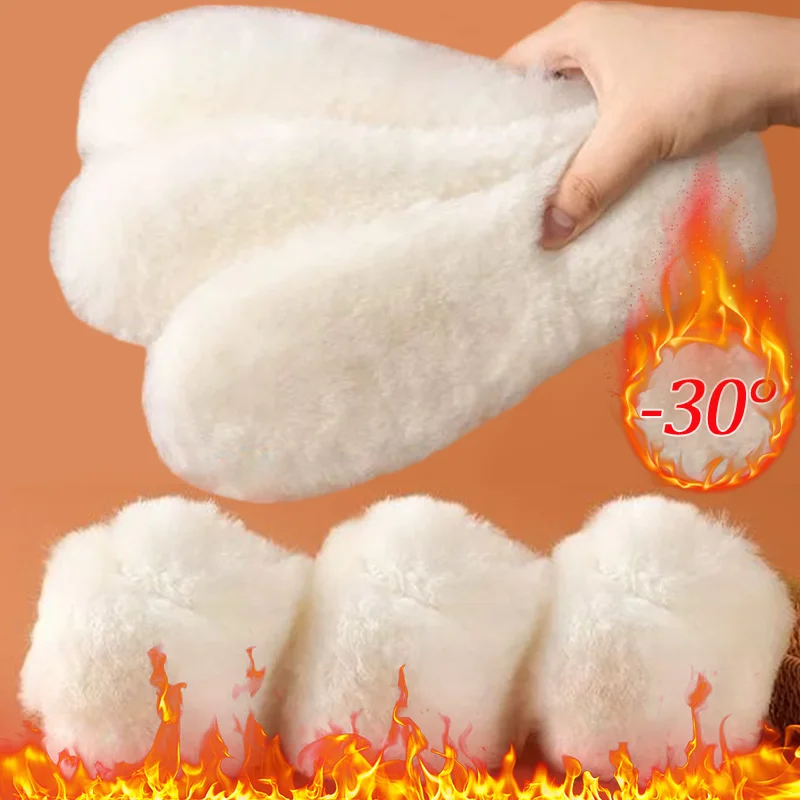 

1pair Plush Thermal Insoles Winter Warm Soft Thicken Heated Unisex Shoes Insoles Simulation Cashmere Snow Boots Shoe Insert Pads