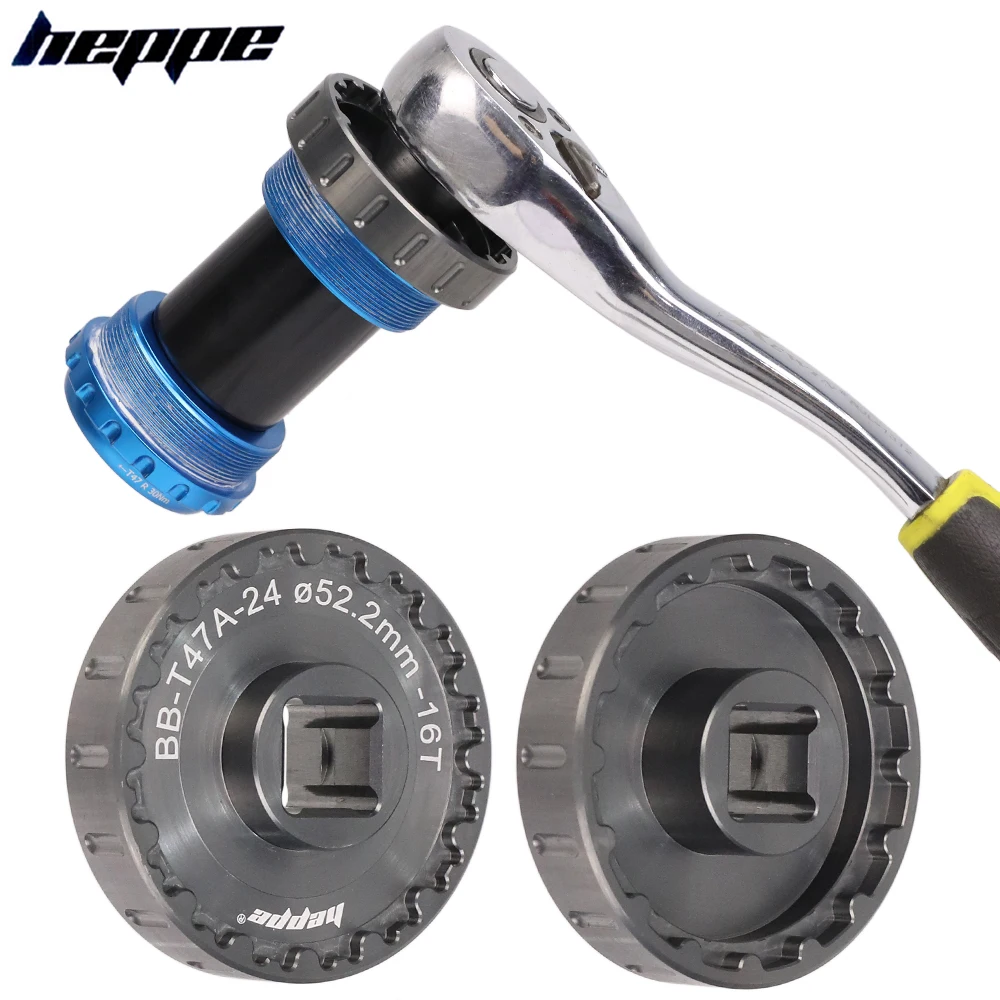 HEPPE 2 in 1 Bike T47 Bottom Bracket Installation and Removal Wrench Tool for 52mm 52.2mm 16T T47 Ceramicspeed BB Repairing