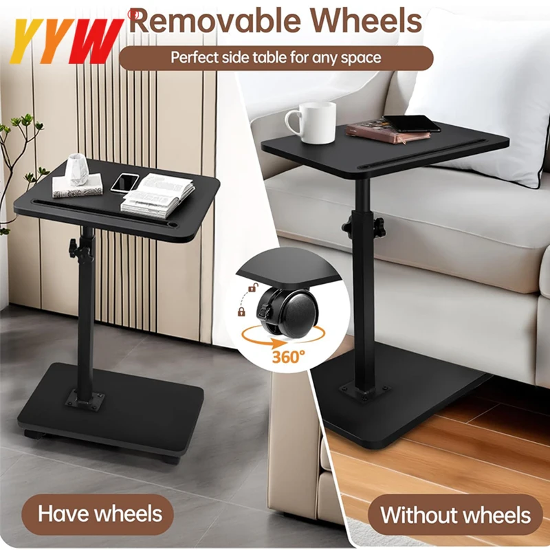 

Adjustable Side Table C Shaped End Table for Couch 360 Swivel Small Side Table End Tables for Living Room Bedroom Couch Tables