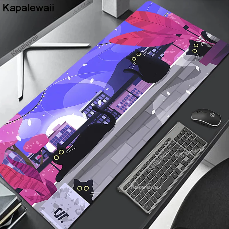 

Mouse Pad City Cat Large Gamer игровой коврик Mouse Mat Desk Mats Computer Gaming Keyboard Pads 900x400mm Mause Pad