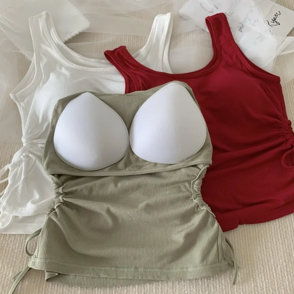 

Тонкий ремень на шнурке, новинка, с нагрудными подушечками, летний топ-труба, повседневный укороченный топ для девушек СПАЙС, для улицы