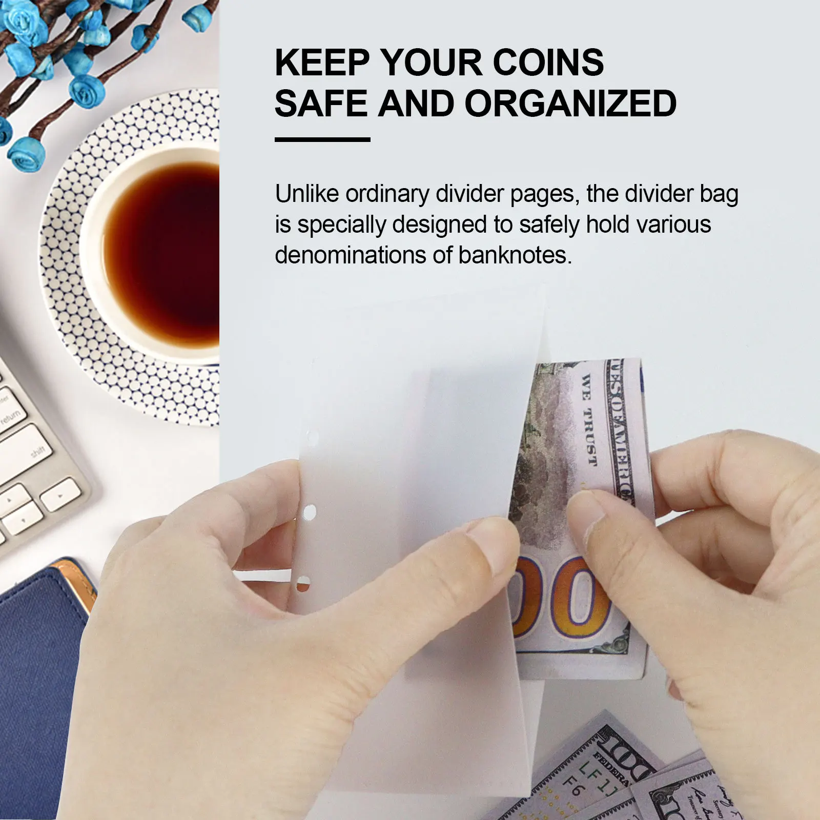 SKYSONIC A6/A7 5 teile/paket Binder Devider Tasche PP Separator Seiten Budget Buch Lose Blatt Ring Bargeld banknote Halter Organizer – Detail 35
