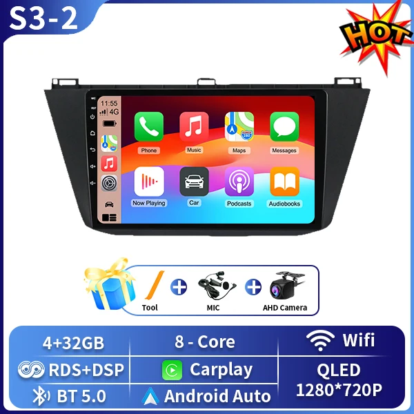 Android 16 Carplay Auto Radio Voor Volkswagen Tiguan 2 Mk 2016 2017 2018 2019 Multimedia Video Player Navigatie GPS stereo