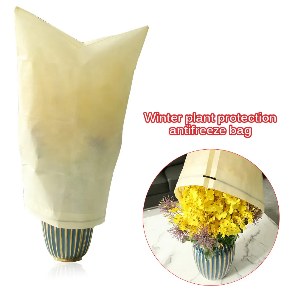 

1pc Warm Color Winter Plant Warm Cover Non-Woven Plant Anti Freezing Bag In Winter Outdoor Yard Vegetation Anti-Frost Cold Bag