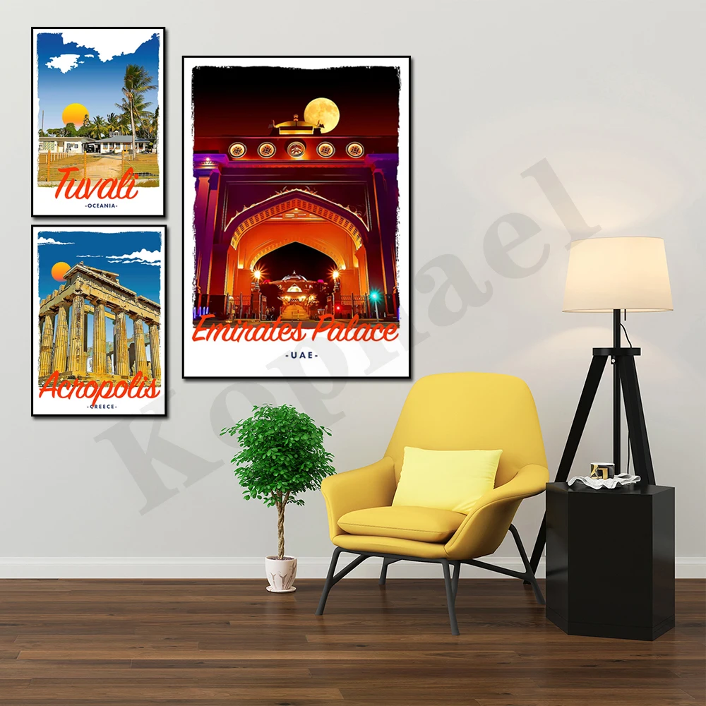 Glasgow Acropolis Zambuguilar Toivali Malmo Punta Cana Monaco. City Travel Scenery. Home Wall Decor Art Canvas Painting