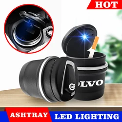 Portable Car Cigarette Ashtray Cup With LED Light Detachable Vehicle Ashtray Auto Accessories For Volvo XC90 S60 XC60 V70 S80