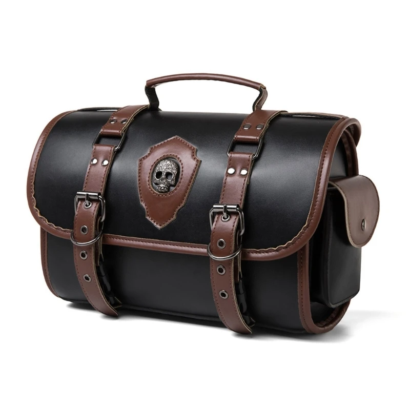 Saddlebag Motorcycle Tool Bag Motorbike Accessories Leather Retro for Travel Riding Luggage Storage Bag