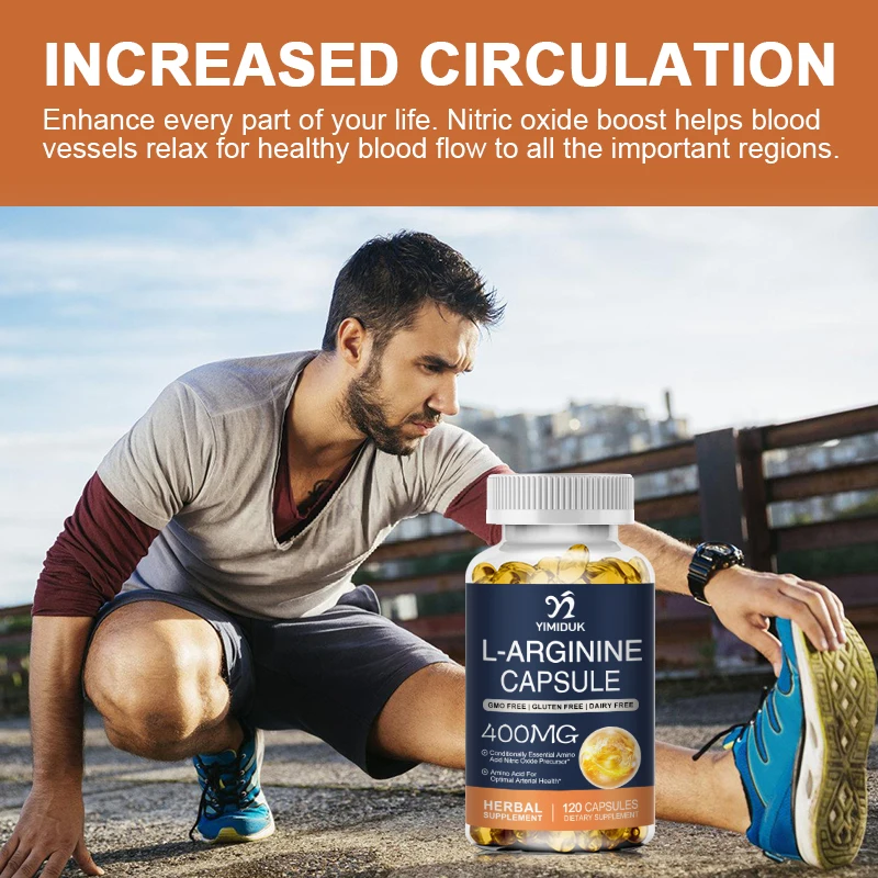 L-Arginin Capsules L Citrulline Supplement Nitric Oxide for Men, Endurance Performance Muscle Strength