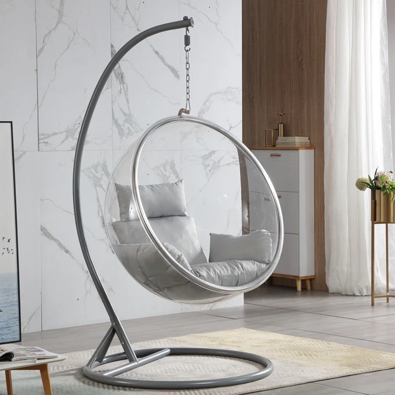 Nordic style Internet celebrity glass ball transparent bubble chair hemisphere hanging chair space chair acrylic hanging basket