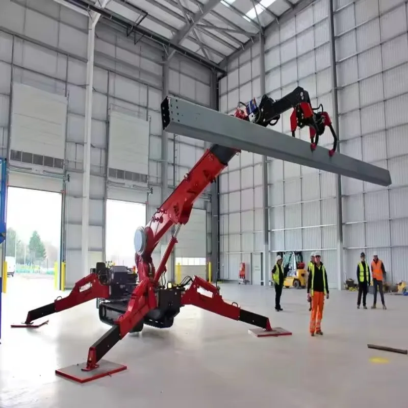 8Ton Narrow Access Spider Crawler Crane Hydraulic Drive 16m Boom 360° Rotation Portable Lifting Machine High Rise Maintenance
