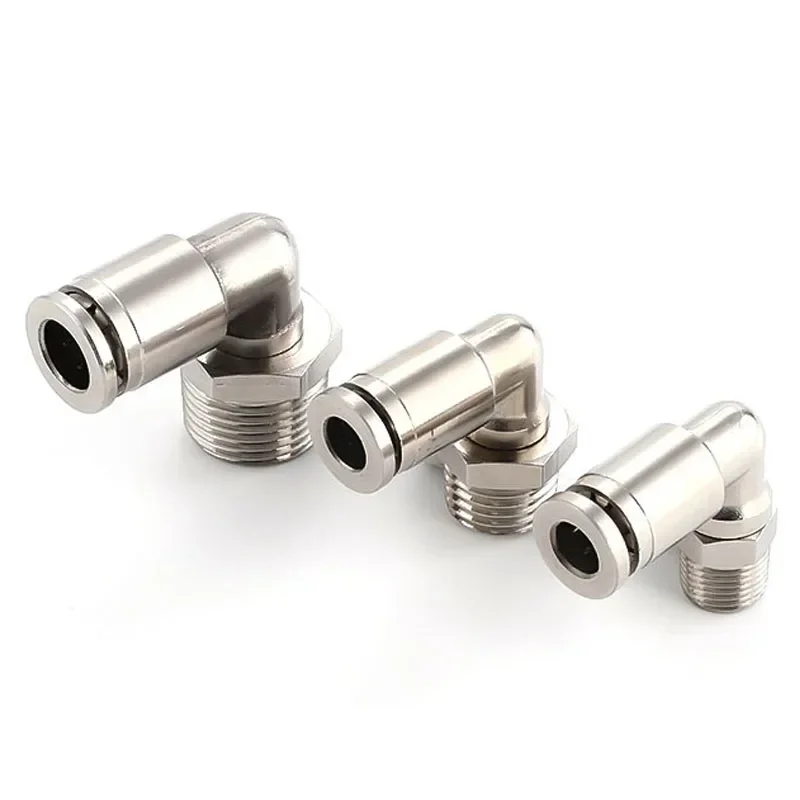 PL brass nickel-plated metal pneumatic connector 1/8”1/4