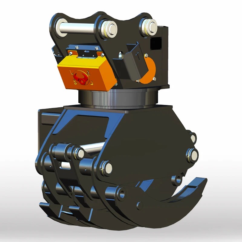 SJ-90B5 Hydraulic Rotating Log Grapple 360 Degree Rotation Excavator Wood Grab Bucket For Forest Log Loading Unloading