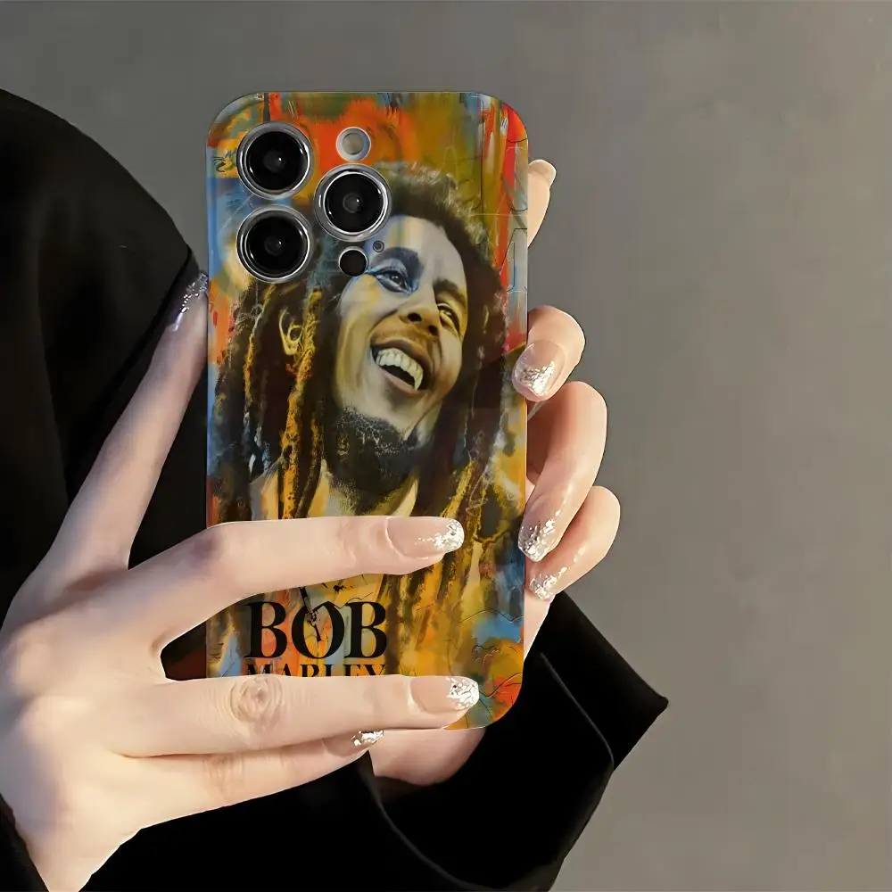 Абстрактный чехол для телефона B-Bob Marleys, корейский INS для iPhone 16, 15, 14, 13, 12, 11 Pro Max Plus, роскошный чехол