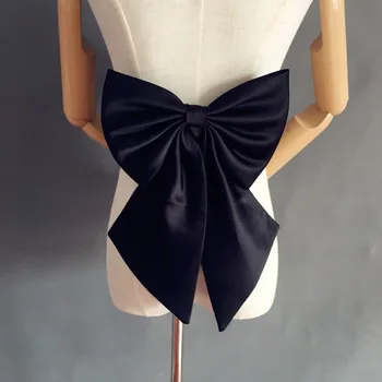 Mingli Tengda נפרד סאטן קשת חתונה שמלת אבזר אלגנטי קשרים נשלף שמלות נשף סאטן קשרים הכלה אבנט פרפר