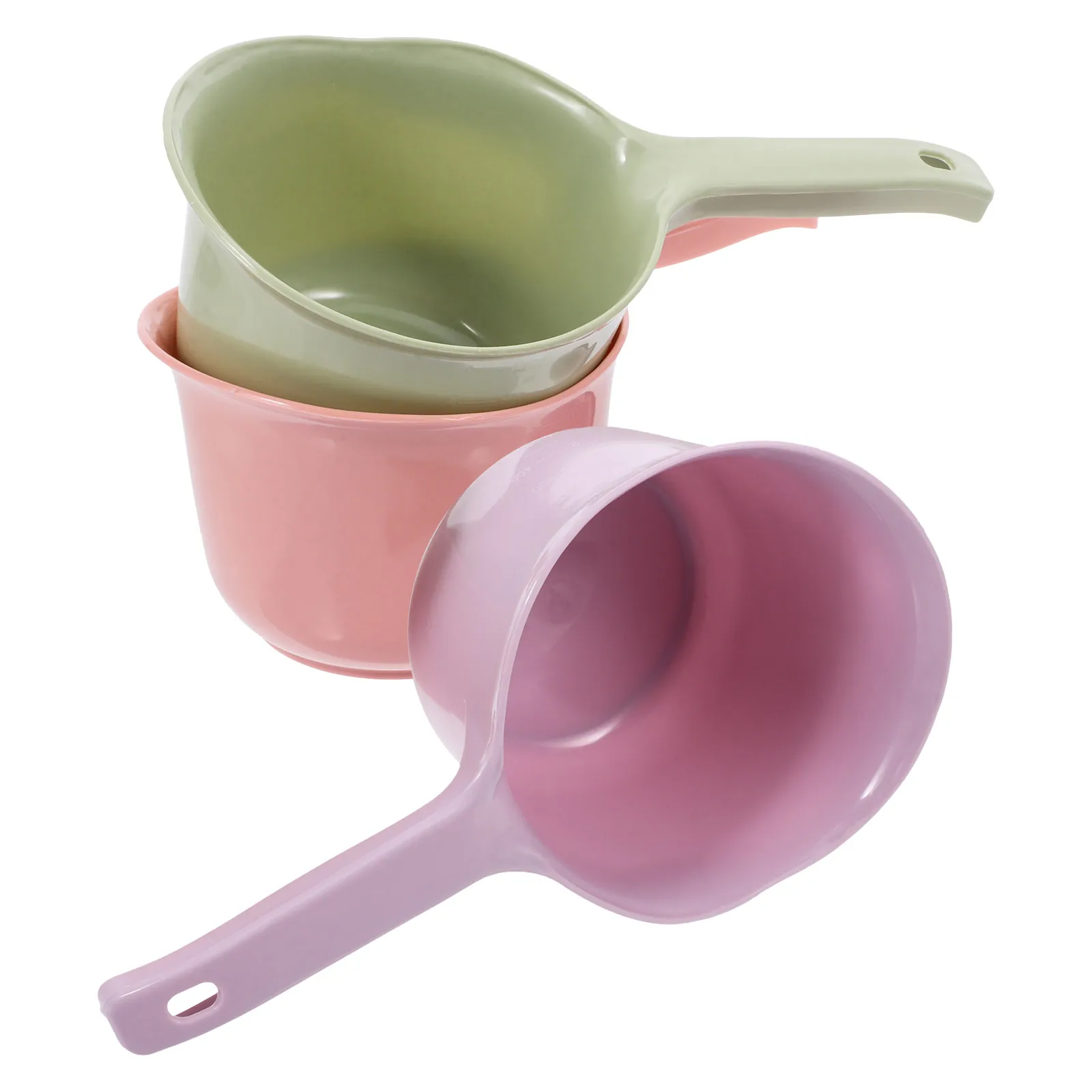 

3Pcs Plastic Water Scoop Ladle Set Large Capacity for Bathing Hair Rinse Dish Transfer Garden Sauna Reusable Solid Color