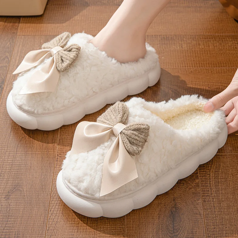 NONE Women Fur Slippers Bow Black 3