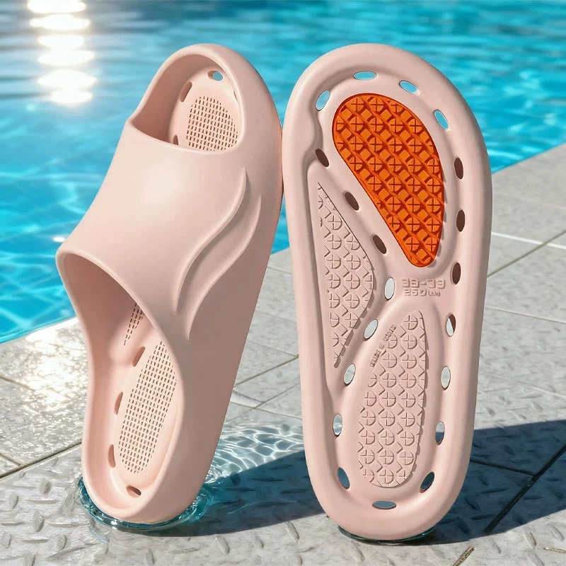 Hollow Out EVA Slippers Women Non Slip Bathroom Quick Drying Slippers Woman Water Leakage Soft Sole Shower Shoes for Couple 45