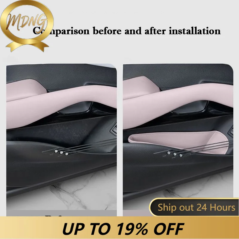 New! For BYD Yuan Plus Atto 3 2022 2024 2025 Door Groove Mat PU Leather Interior Slot Storage Organizer Box Protective Pad