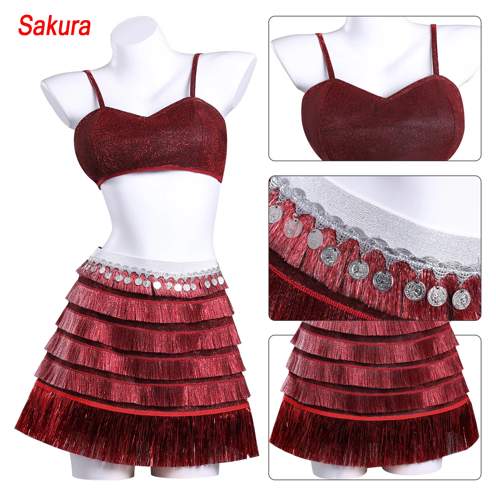 

Gazelle Cosplay Costume Movie Anime Gazelle Red sequined dress top socks Halloween Christmas women sexy Carnival uniform