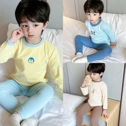 Children's 2-Piece Homewear Baby Long-Sleeved Trousers Set Boys Spring And Autumn Homewear Boys Toddler Underwear Pajamas