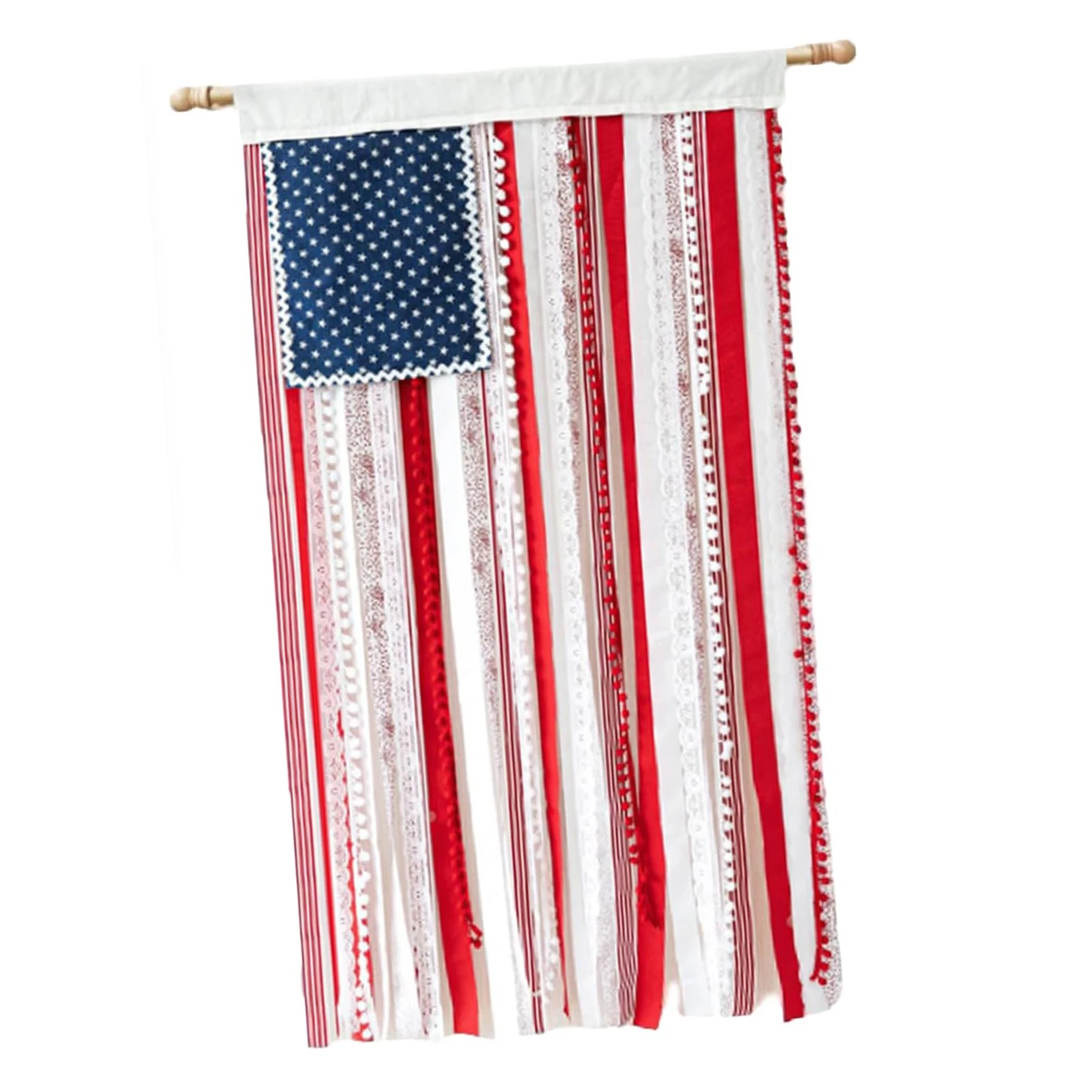 50x26 Inch Ribbon Flag Banner Multi-Use with Tassel and Suspension Rope for Anniversary Celebration Indoor Outdoor Decor