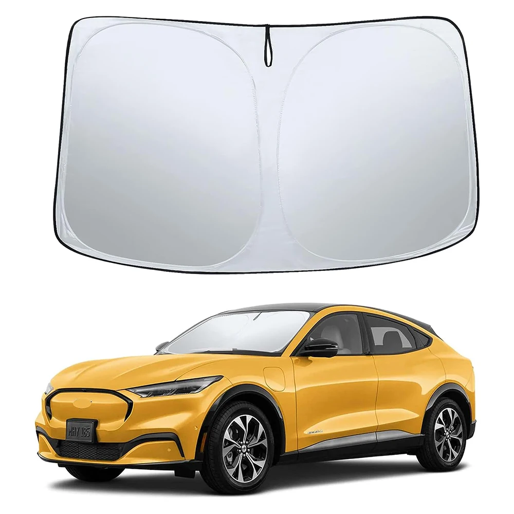 For Ford Mustang Mach-E Mache 2021 2022 2023 Car Sun shade Front Window Shade Cover Visor Windshield Sunshade Mache Accessories