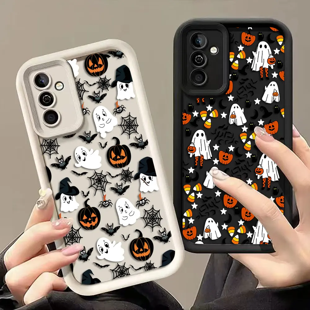 Phone Case For Samsung A07 A24 A34 A30 A50 A70 A03S A04 A05S A06 A10 A11 A12 M34 M36 M54 NOTE 20 Cover Cartoon Halloween Pattern