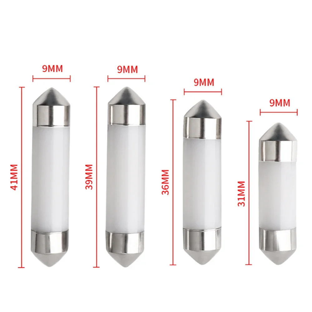 4 pces lâmpada led duplo terminado 31mm 36mm 39mm 41mm c5w 12v cúpula festão cor branca carro dome mapa de leitura luz auto lâmpada interior
