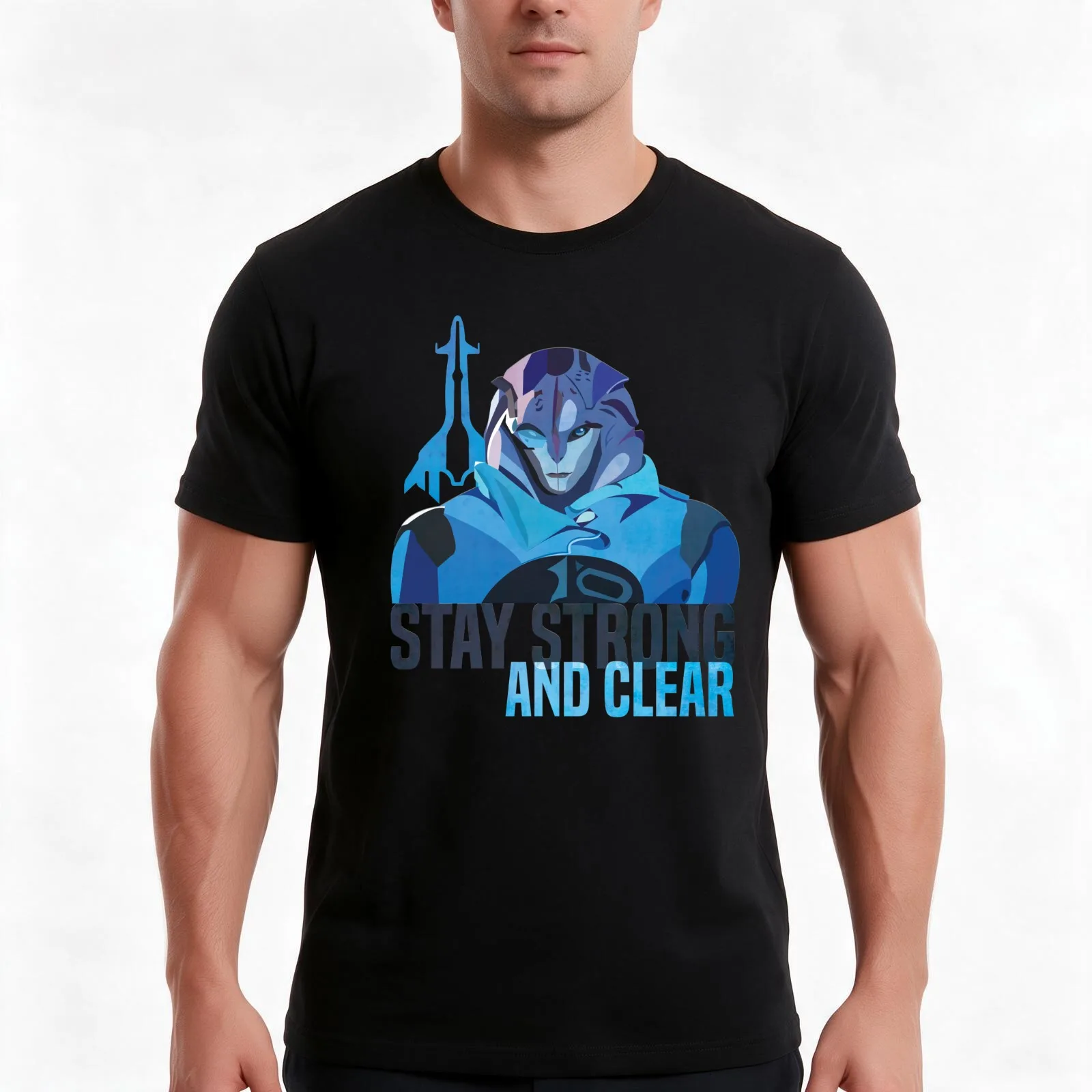 Jaal Mass Effect Andromeda T-Shirt, Summer Casual Cotton Tee, Oversized Streetwear Tops, Vintage Graphic Print, Unisex Men Women