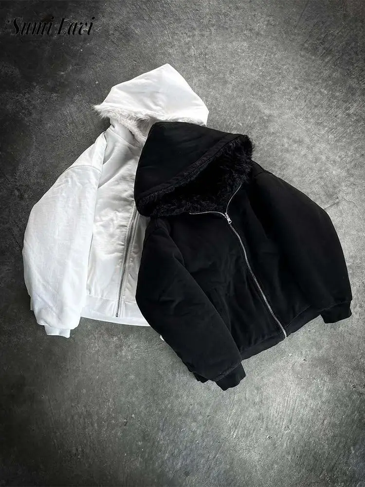 

Autumn Winter Outdoor Casual Mens Fleece Coat Fashionable Zipper Hooded Jackets Men Vintage Solid Color Fleece Liner Outerwear