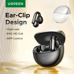 UGREEN 하이튠 S5 TWS 오픈 이어 클립, 무선 이어버드, 블루투스 스포츠 이어폰, 마이크 헤드폰, 이어후크 및 이어 후크 포함