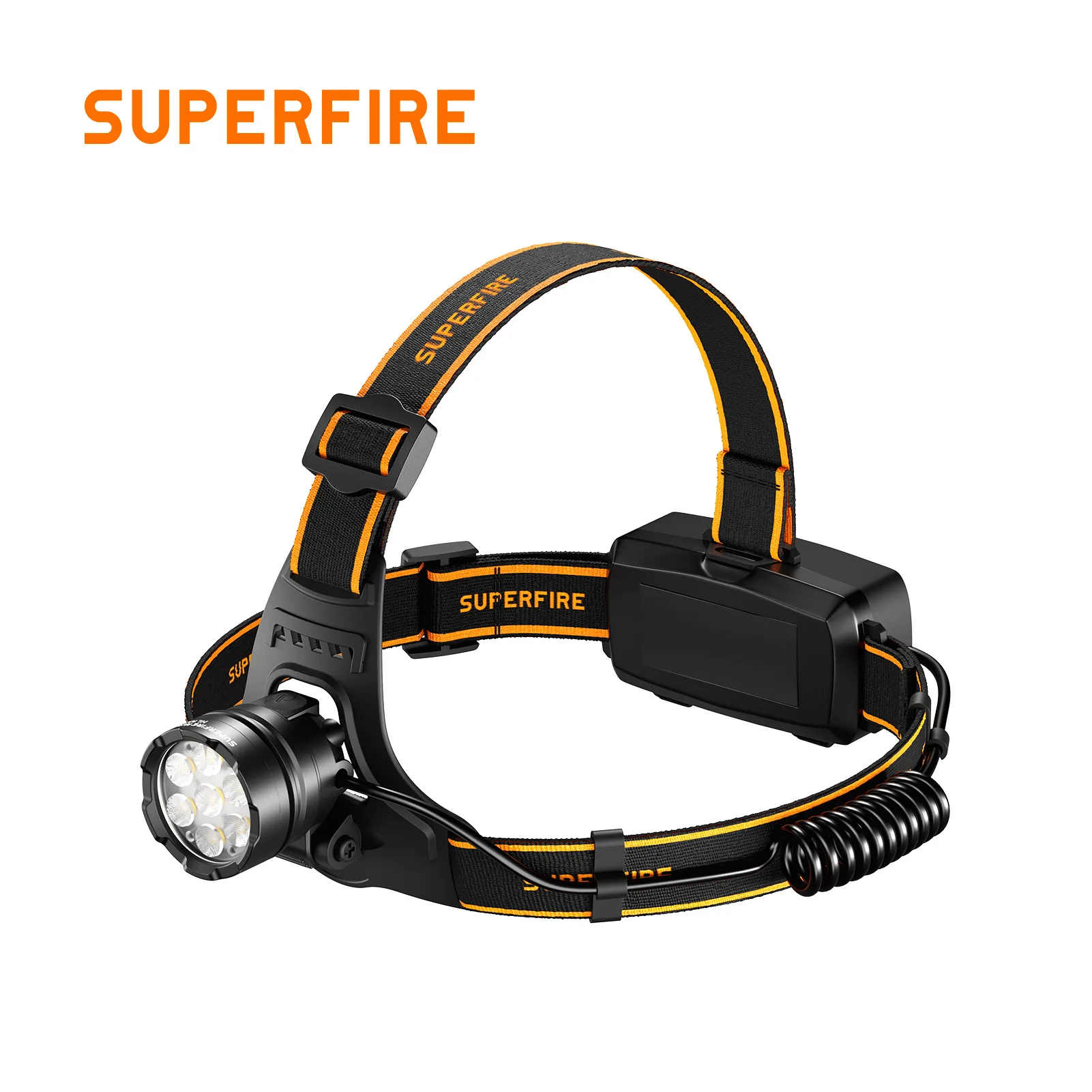 

NEW SUPERFIRE HL107 Headlamp 7 LED Headlight 1500LM Sensor Head Flashlight Rechargeable with Built in 18650 Battery Strong Light