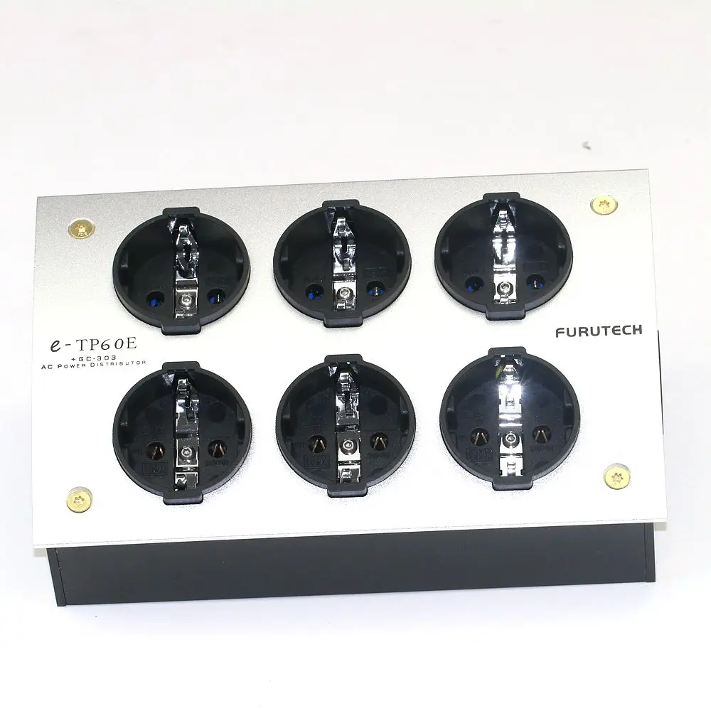 الكلاسيكية اليابانية Furutech e-TP60 stekkerdoos met Zij standen HiFi audio-aansluiting الألومنيوم filterstekker امتصاص صندوق كتم الصوت