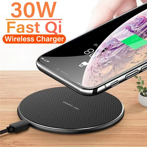 30W bezprzewodowa ładowarka do iPhone 11 12 13 14 Pro Max X XR 8 Xiaomi Samsung Galaxy Note 20 10 9 8 S21 S20 S10 szybkie ładowanie