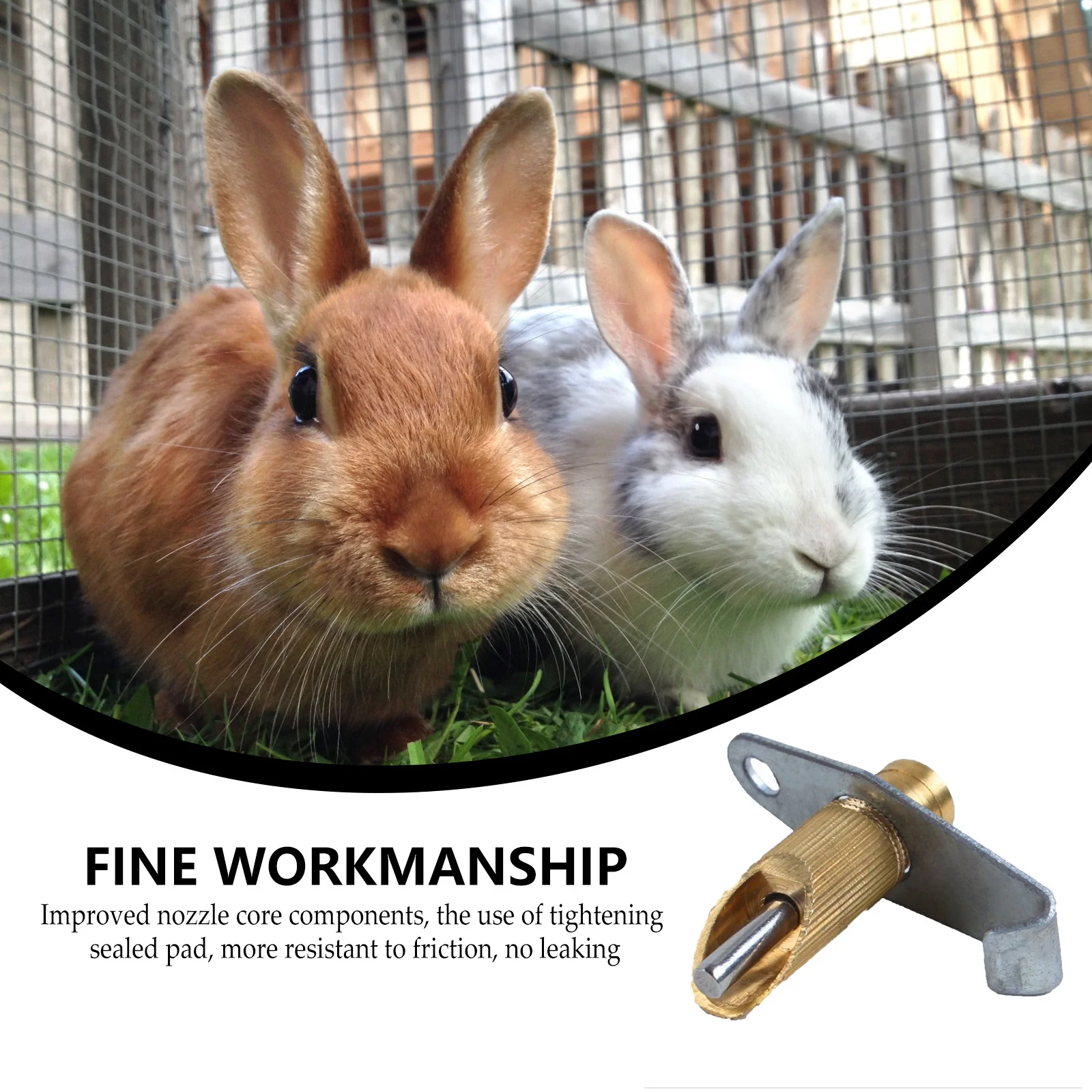 

10pcs Rabbit Waterer Automatic Drinkers For Small Animals Leakproof Nozzle Gravity Pressure Feed System Rabbit Cage Drinker