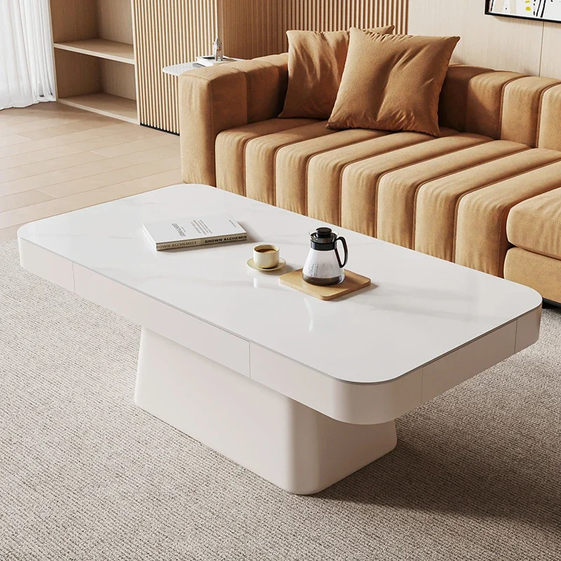 

Decor Living Room Coffee Table Cream White Nordic Luxury Side Table Designer Space Saving Mesa Centro Salon Home Furniture